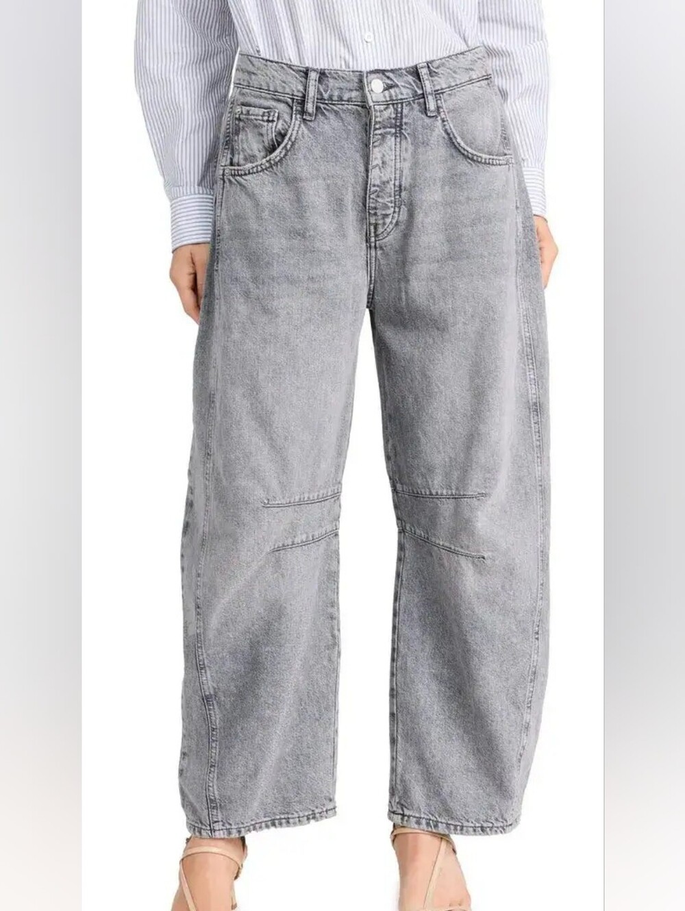 Free People Good Luck Barrel Leg Jean